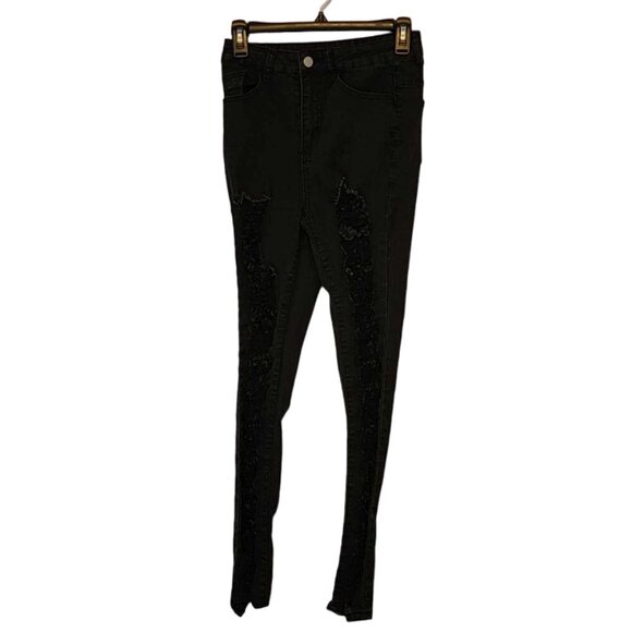 SHEIN Denim - EUC Shein Black "torn" design jeans